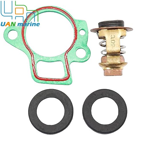 Kit de reparación de termostato 6H3-12411 para motor fueraborda Yamaha 2 tiempos 50 60 70 CV – Reemplaza 6H3-12411-11, junta 62Y-12414-00