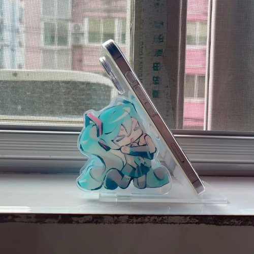 Podstawka pod Telefon Hatsune Miku z Akrylu - Urocza Kreskówka DIY Kreatywna Ozdoba, Zabawny Prezent dla Przyjaciół
