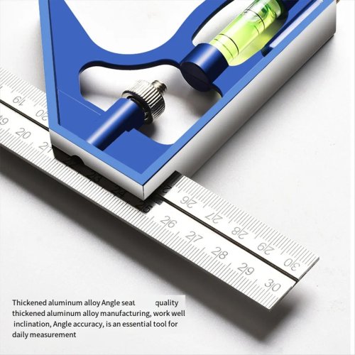 12-Inch Combination Square, Stainless Steel, 45-90 Degree Marking