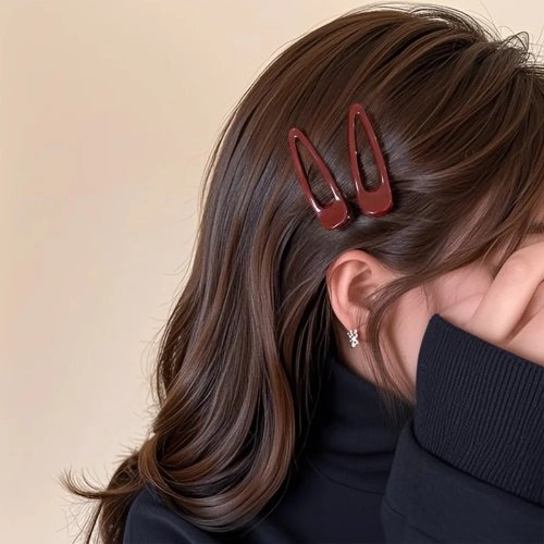 2 Hair Clips, BB Clips, Anti-Slip Durable Rectangular Hair Clips, Elegant Simple Braided Hair Accessories