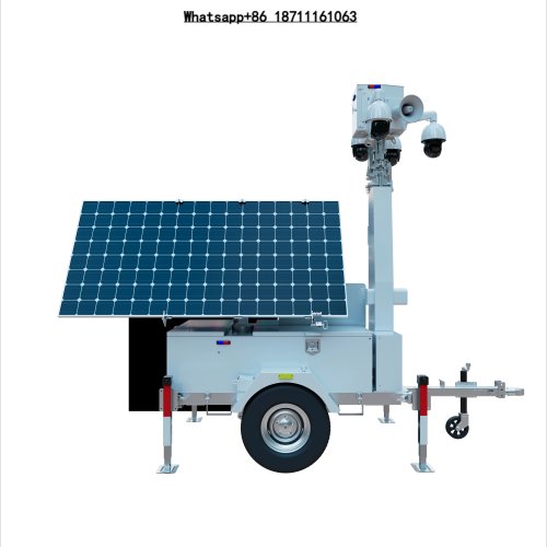 Mobiler Solar-Überwachungsanhänger mit automatischem Teleskopmast, Solarpanel & DC-Stromversorgung