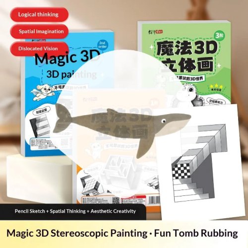 Magic 3D Art Sketch Pad for Kids, Educational Doodle Sketchbook, Funny Graffiti Painting Notebook