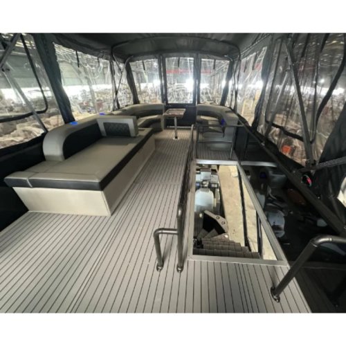 30ft Pontoon Boat, Aluminum Alloy, 150HP Engine, 120L Fuel Tank, Double Deck, Seats 10-12 People, Customizable