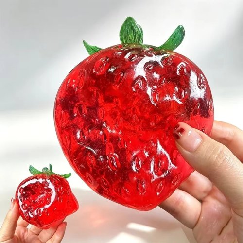 Squishy Vaseline Truskawka Piłka Antystresowa - Kreatywna Zabawka Fidget Squeeze Bez Odbicia dla Redukcji Stresu Sensorycznego ASMR