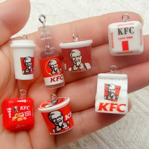 10 móc khóa nhựa resin hình đồ ăn hoạt hình trang trí túi, quà tặng lý tưởng