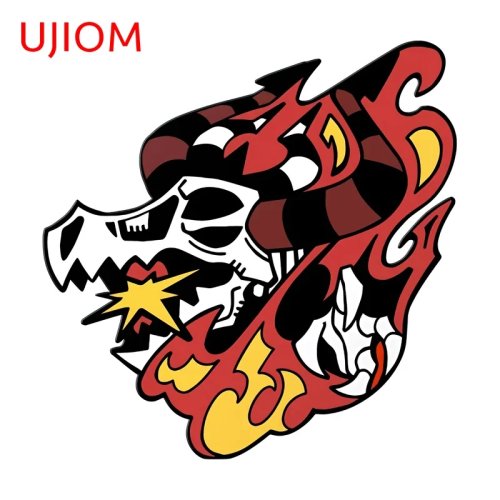 Autocollant mural rétro UJIOM Helluva Boss Satan - Jolie décoration graffiti cartoon pour chambre, accessoire de décoration accrocheur