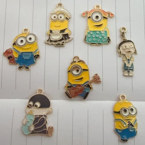 10 piezas Dije de aleación drip oil cartoon, para hacer joyería DIY, aretes y accesorios para llavero