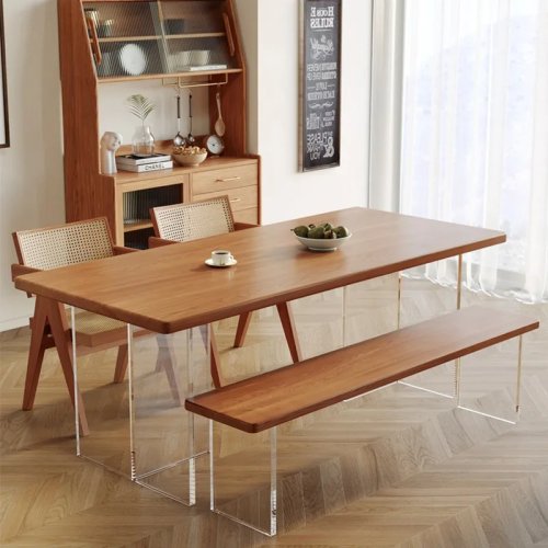 Mesa Flutuante de Madeira Maciça Moderna Nórdica Criativa em Acrílico para Sala de Estar, Quarto, Mobiliário Casa