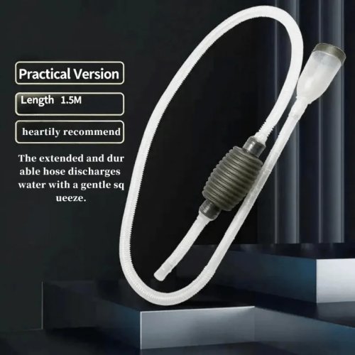 1.5m Aquarium Water Changer Siphon with Sand Cleaner, Manual Fish Tank Gravel Pump