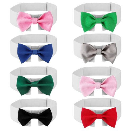 Collier réglable avec cravate et nœud papillon pour chien et chat – Accessoires de smoking pour mariage, fêtes et cadeaux