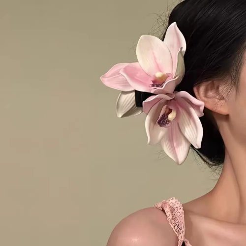 Kẹp càng cua hoa lan lớn cho nữ – kẹp tóc cưới, kẹp cá mập thời trang cho nữ, phụ kiện tóc đuôi ngựa