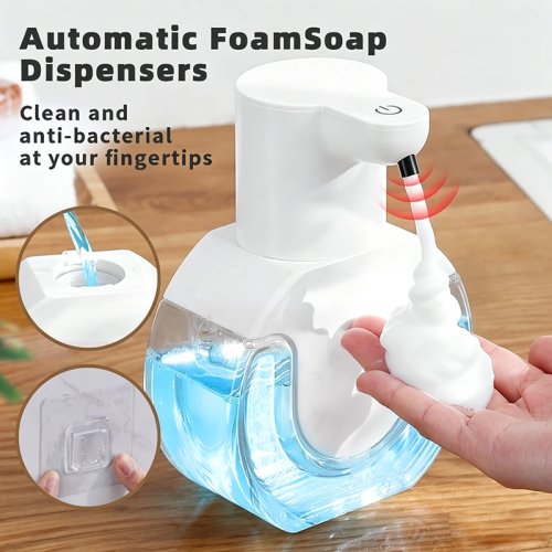 Automatic Sensor Soap Dispenser, Foam Hand Soap Dispenser, Portable Bathroom Touchless Soap Dispenser