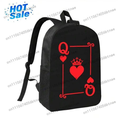 Queen of Hearts Backpack for Women & Men, School Travel Bookbag Fits 15 Inch Laptop