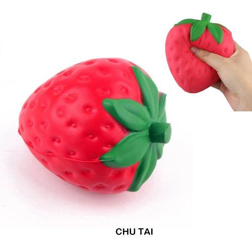 Super Jumbo Strawberry Squishy Cream Scented Slow Rising Antistress Squeeze Toy for Kids and Adults 11.5x9 cm