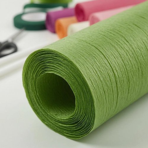 Crepepapier bloemen knutselset – dubbelzijdige tape, plastic gecoate draad, ideaal voor beginners
