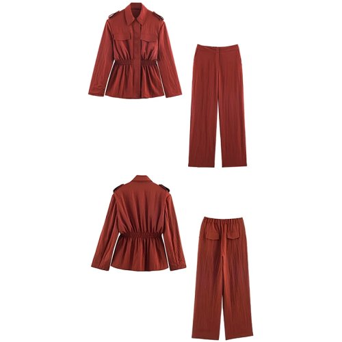 Guobioziy Traje de Mujer con Hombros Acolchados Estilo Caza - Moda Francesa Slim Clásico Street Británico para Primavera/Otoño 2026
