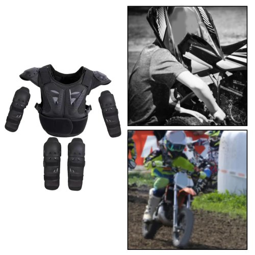 Kinder Motocross Protektorenweste Full Body Suit – Motorrad Schutzausrüstung mit Brust-, Rücken-, Knie- und Ellbogenschutz für Sportaktivitäten