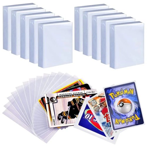 100 Pcs Transparent Card Protector Sleeves for Pokémon, Board Games, ID Cards & Photos
