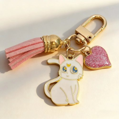 Colorful Enamel Metal Butterfly Flower Rabbit Cat Keychain Pendant for Women Girls Keyring