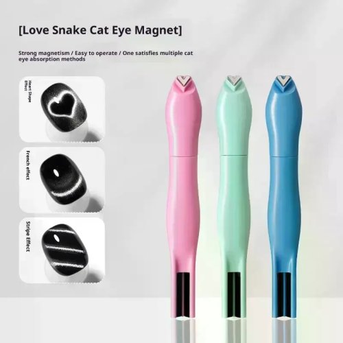 3D Love Heart Nail Magnet 3-in-1 Cat Eye Effect Double Line Moon Snake Pattern Manicure Tool