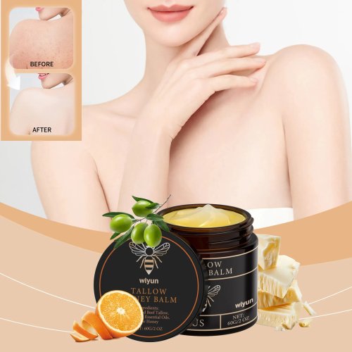 Creme corporal de sebo de vaca e mel – iluminador, desvanece manchas escuras, reafirmante, não gorduroso, hidratante