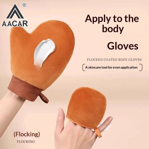 Double-Sided Self-Tanning Mitt - Quick Dry Flocking Applicator for Body Lotion, Prevents Sticky Hands