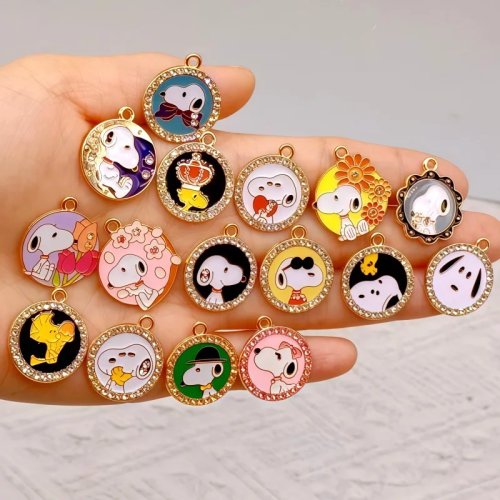 10 pzas Colgante Perro de Aleación con Esmalte, DIY Bisutería Aretes, Accesorios Llavero