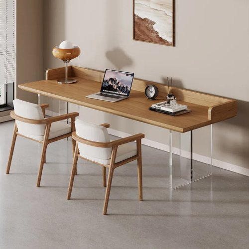 Modern Solid Wood Floating Desk, Nordic Wall-Mounted Study Table for Bedroom/Home Office