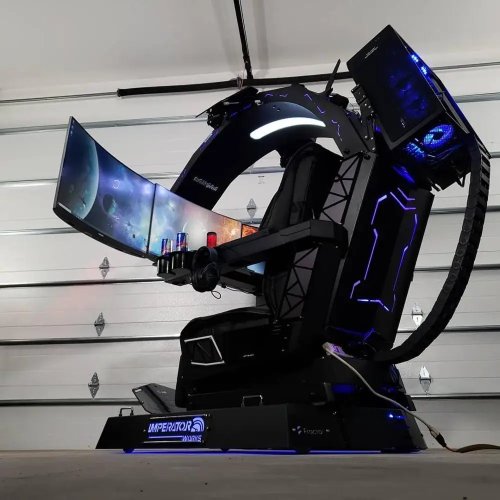 Siège cockpit informatique Imperator Works IW R1 - Cuir véritable, station de travail avec RGB, Acer Predator Thronos Comfort