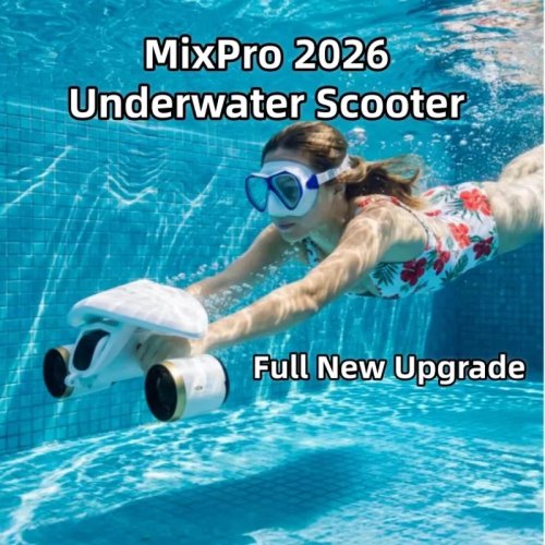 สกู๊ตเตอร์ใต้น้ำ MixPro 2026 3 ระดับความเร็ว, สกู๊ตเตอร์ดำน้ำพกพา, น้ำหนักเบา, ใช้งานได้ 60 นาที