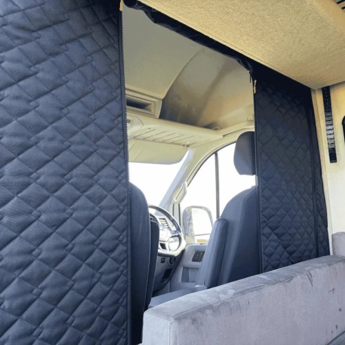 Funda Divisoria de Cabina Térmica Blackout Acolchada para Fiat Ducato Peugeot Boxer Citroen Relay Ram Promaster - Accesorios para RV