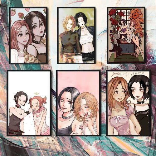NanaHachi Romantic High-Quality Aesthetic Wall Art Poster & Stickers for Dorm Living Room, Gift