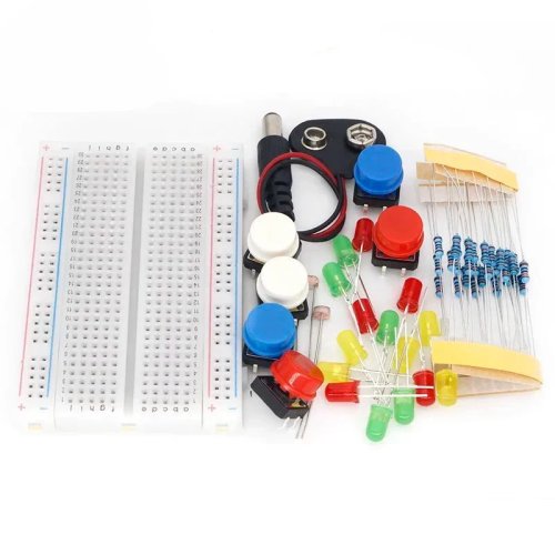 Arduino UNO R3 Starter Kit with Breadboard, LEDs, Jumper Wires, and Buttons – DIY Electronics Kit for School Education Lab