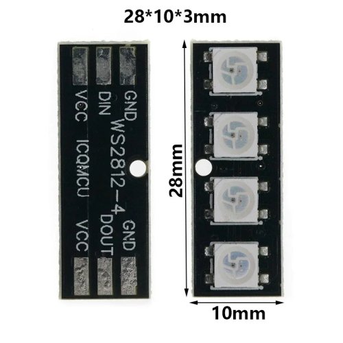 4-bit WS2812 LED-bar module, full-color driverboard voor microcontroller