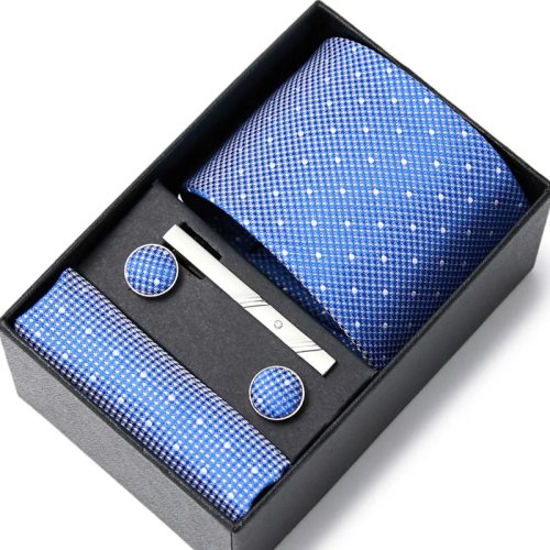 Vangise Silk Tie Set for Men - Solid Color Necktie with Gift Box, Wedding Suit Accessory