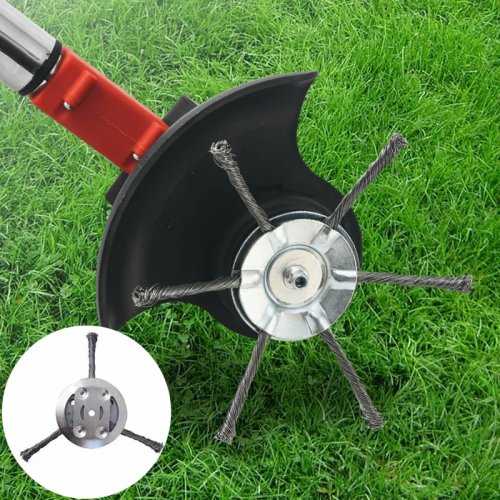 Steel Wire Wheel Brush Head for Grass Trimmer – Moss & Rust Removal Lawn Mower Weed Brush Disc