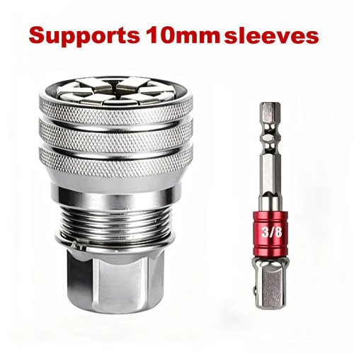 Universele Dopsleutel Verstelbaar met Boormachine Adapter Ratel 3/8" Momentsleutel - Auto Reparatie Monteur Doe-Het-Zelver Cadeau voor Mannen (Willekeurige Kleur)