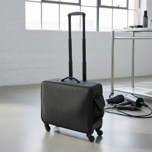Make-up Trolley mit Rädern, Hartschalen-Kosmetikkoffer, wasserdicht, 2 Etagen für Beauty-Profis