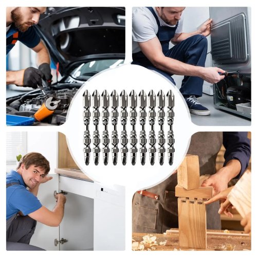 10-Piece Precision Screwdriver Bit Set - Hex Shank, Anti-Slip, for Power Drill & Electronics Repair