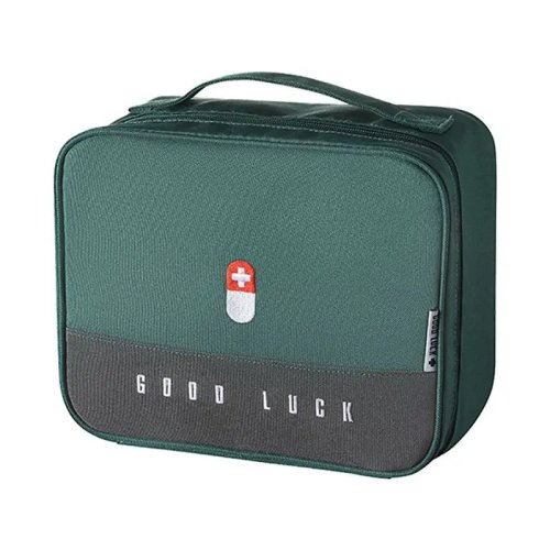 TEXU 10X Portable First Aid Kit Storage Bag – Multifunctional Emergency Organizer for Hiking, Camping, Travel, Car & Cycling, Green