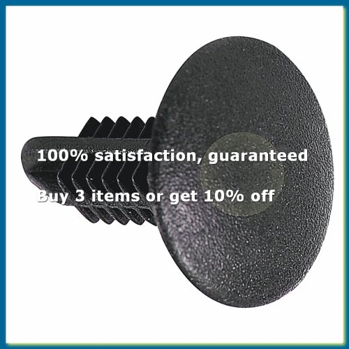 5mm x 5mm Hole Diameter Black Plastic Rivets Push Clips Fastener 48 Pcs