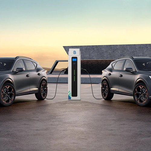 Commercial 44kW AC EV Charging Station, Floor-Mounted, OCPP, Type 1/Type 2/GBT, Dual 22kW Fast Charger