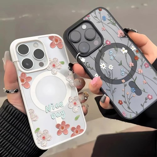 Funda de acrílico con diseño floral de pintura al óleo para Samsung Galaxy A17 A27 A37 A57 S26 S25 A16 A36 A56 S24 S23 FE Plus Edge Ultra 4G 5G