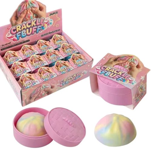 ของเล่น Squishy ลูกบอลขี้ผึ้งกรอบ 2026 – ฟิดเจ็ตคลายเครียดพร้อมเสียงกรุ๊บกรับ บีบและปั้นใหม่ ทำมือ ของขวัญกล่องสุ่ม