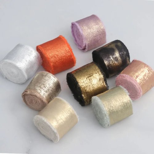 Satijnen zijden lint met franje rand en glitter 5M/Rol 4cm voor DIY knutselen, strikken, boeketten, cadeauverpakking, bruiloftsfeest decoratie