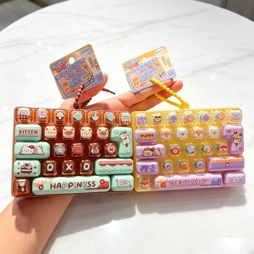 Porte-clés Fidget Keycap Clicker 26 touches – Jouet anti-stress bouton de clavier, cadeau de fête
