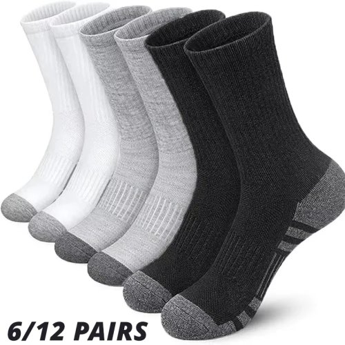 6/12 Pairs Men's Outdoor Sport Socks – High-Quality Comfortable Non-Slip Football Socks, Large Size, New Style