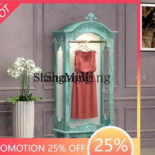 SM Médiéval Rétro Portant Armoire Boutique Vêtements Sol Suspendu Présentoir