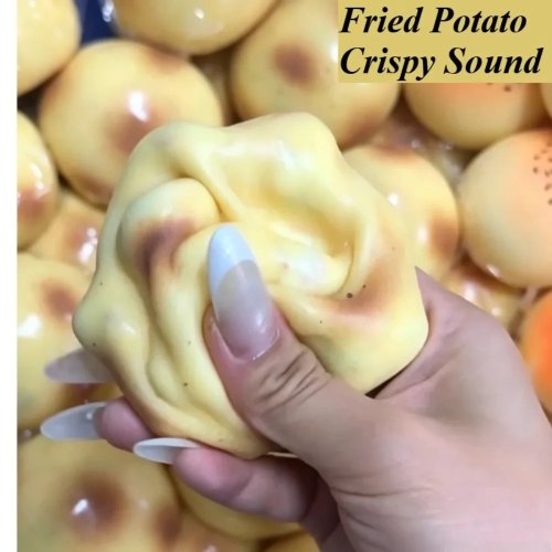 Fried Potato Shaped Squishy Toy - Crispy Sound Stress Relief Squeeze Ball, Slow Rising Fidget Toy for Adults Gift