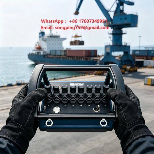Mariene waterdichte hydraulische afstandsbediening met 8 joysticks, 1000m bereik, oplaadbare batterij, metaalconstructie voor havenkraan